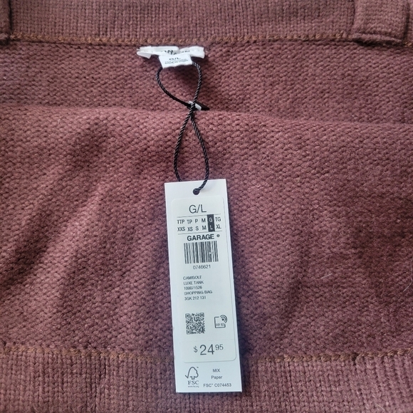 Garage Brown Knit Sweater Crop Top sz L - Brand New with Tags - Picture 4 of 6